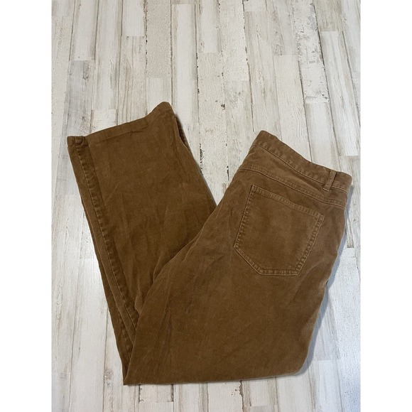Talbots Caramel Corduroy Straight Leg Pant Size 12P - Picture 5 of 8